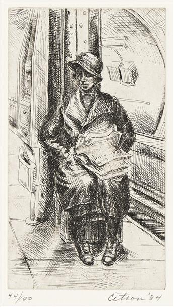 MINNA CITRON (1896 - 1991) Eight Prints 1934-1945.